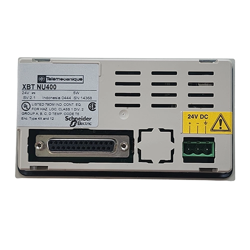 Afficheur Schneider Electric XBTNU400 Magelis 24VDC avec écran matriciel et clavier intégré.