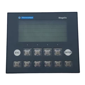 Terminal Schneider Electric XBTRT500 Magelis tactile 5VDC avec écran matriciel et clavier intégré.